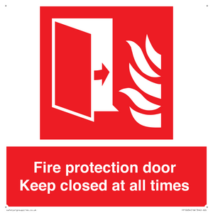 Fire protection door Keep closed at all times